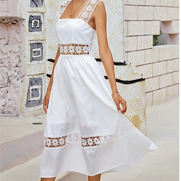 Eyelet Embroidery Dress White - Picture 2 of 5